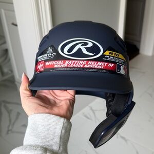 Rawlings Navy Blue Batting Helmet with Red Sticker R16 with Face Guard